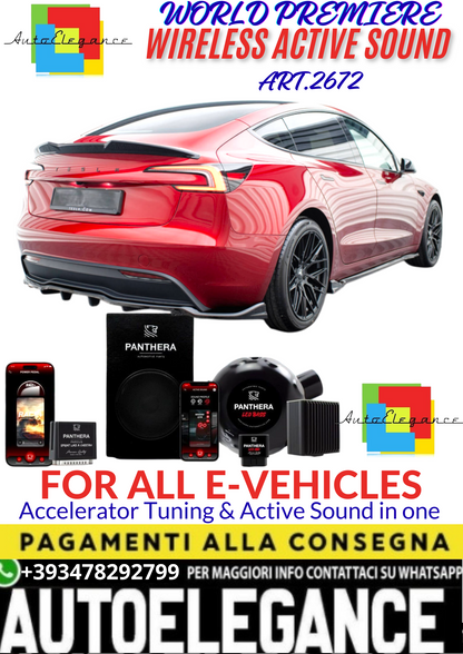 💥💣 ART.2672 PANTHERA WIRELESS ACTIVE SOUND SYSTEM ADATTO PER TESLA MODEL 3 EV💣💥