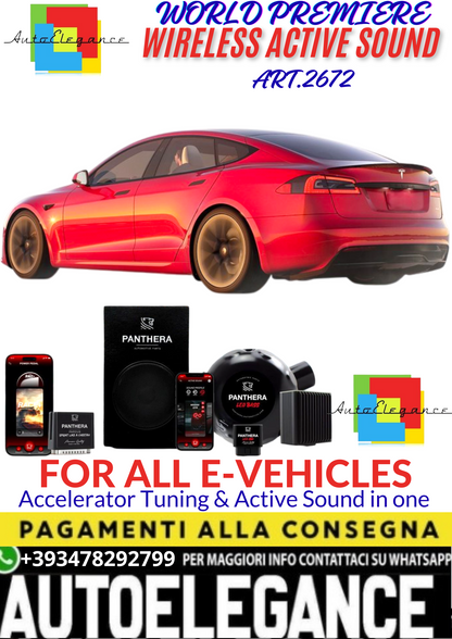 💥💣 ART.2672 PANTHERA WIRELESS ACTIVE SOUND SYSTEM ADATTO PER TESLA MODEL S EV💣💥