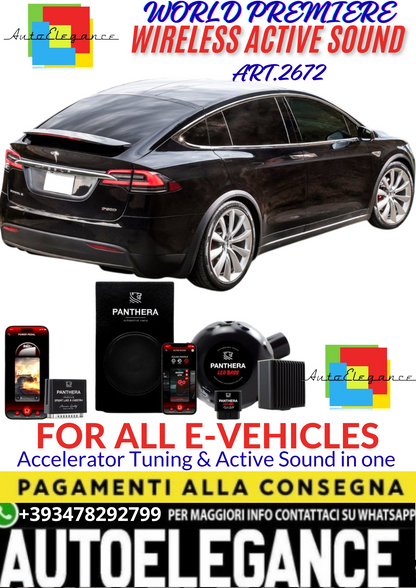 💥💣 ART.2672 PANTHERA WIRELESS ACTIVE SOUND SYSTEM ADATTO PER TESLA MODEL X EV💣💥