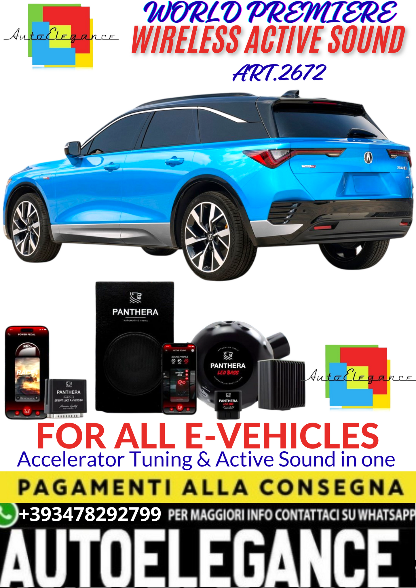 💥💣 ART.2672 PANTHERA WIRELESS ACTIVE SOUND SYSTEM ADATTO PER ACURA ZDX EV💣💥