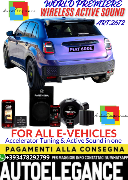 💥💣 ART.2672 PANTHERA WIRELESS ACTIVE SOUND SYSTEM ADATTO PER FIAT 600E ABARTH EV💣💥
