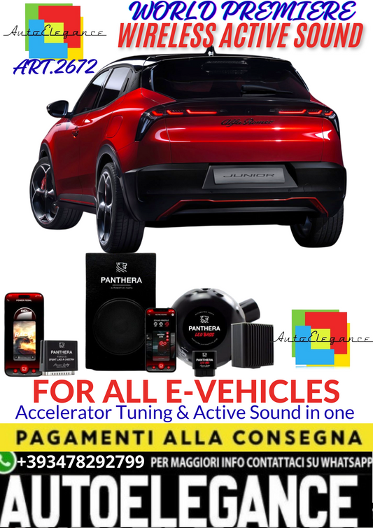 💥💣 ART.2672 PANTHERA WIRELESS ACTIVE SOUND SYSTEM ADATTO PER ALFA ROMEO JUNIOR EV💣💥