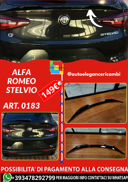 ART. 0183 SPOILER BAGAGLIAIO ALFA ROMEO STELVIO NERO LUCIDO