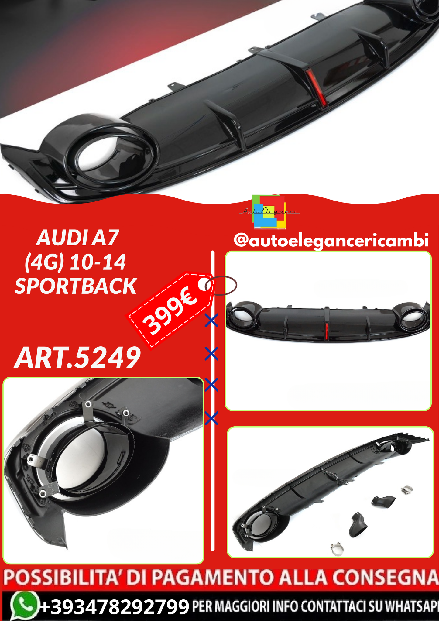 ART.5249  ZTAU17 DIFFUSORI  AUDI A7 (4G) 10-14 SPORTBACK