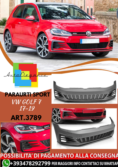 💥ART.3789 PARAURTI ANTERIORE SPORT adato per VW GOLF 7 17-19 LOOK GTI💥