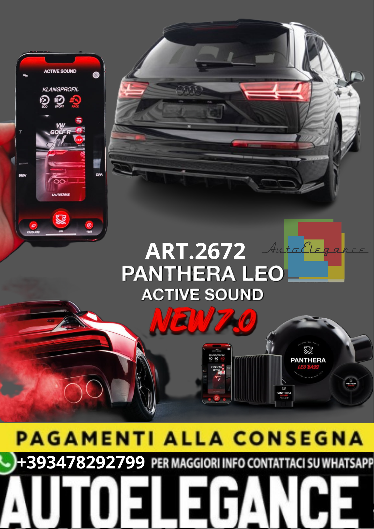 💥💣 ART.2672 PANTHERA SOUND SYSTEM ADATTO PER AUDI Q7 / SQ7 💣💥