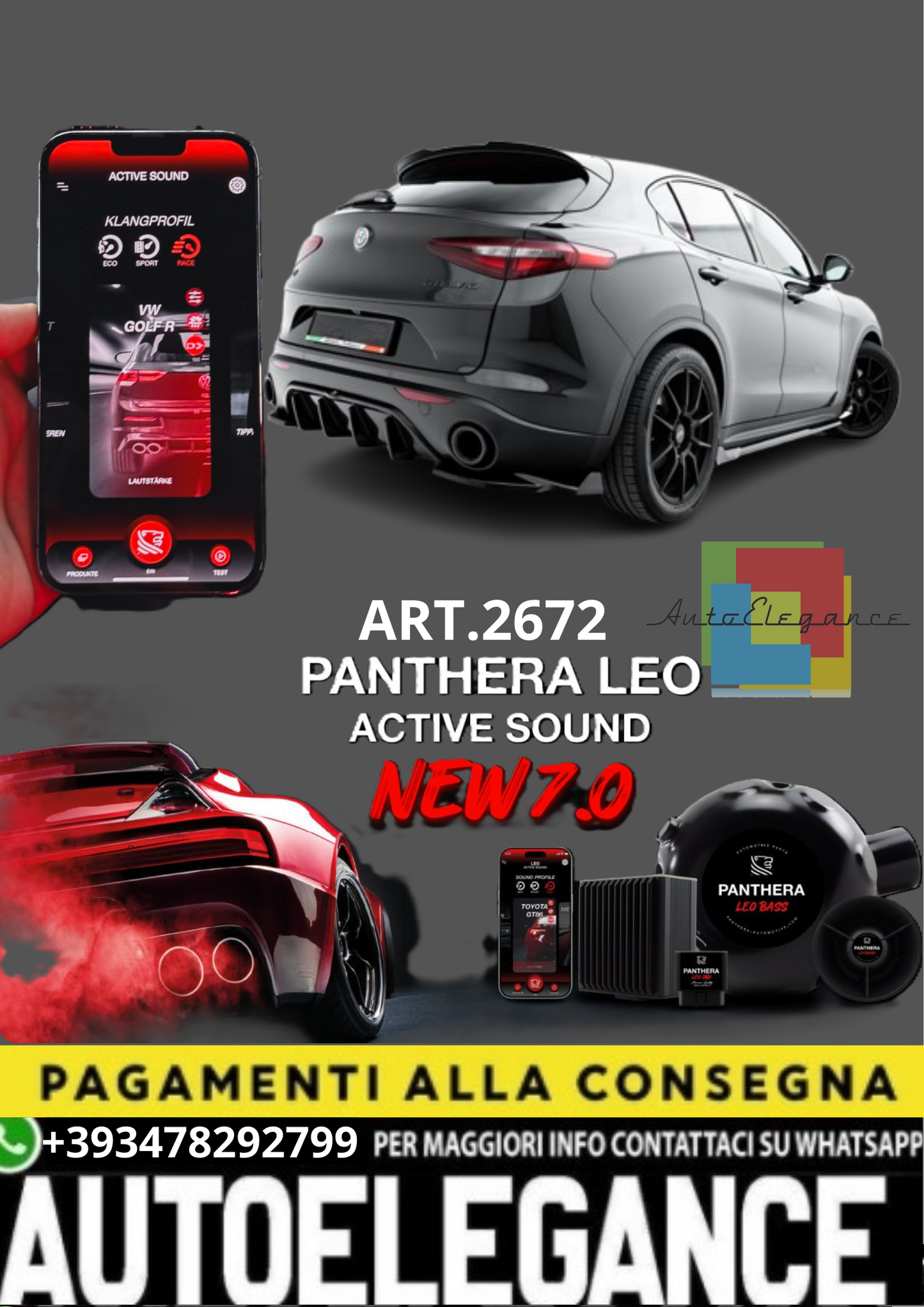 💥💣 ART.2672 PANTHERA SOUND SYSTEM ADATTO PER ALFA ROMEO STELVIO 💣💥