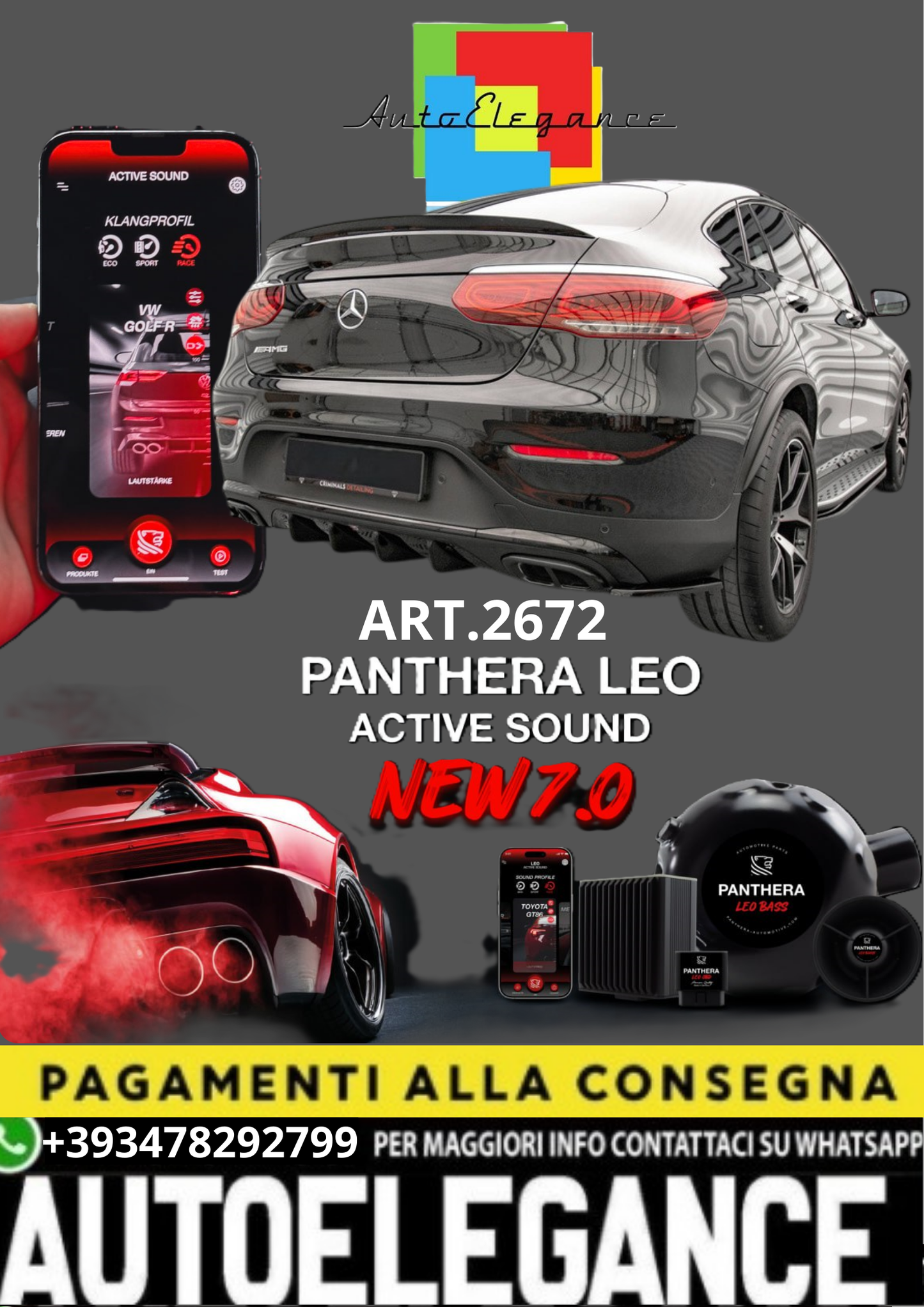 💥💣 ART.2672 PANTHERA SOUND SYSTEM ADATTO PER MERCEDES-BENZ GLC C253 /63 AMG 💣💥