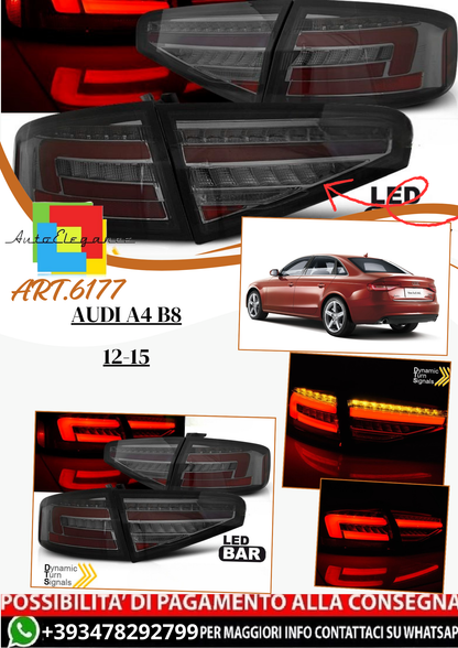 💫 ART.6177 Fanali posteriori OEM LED fume adatti per AUDI A4 B8 12-15 💫