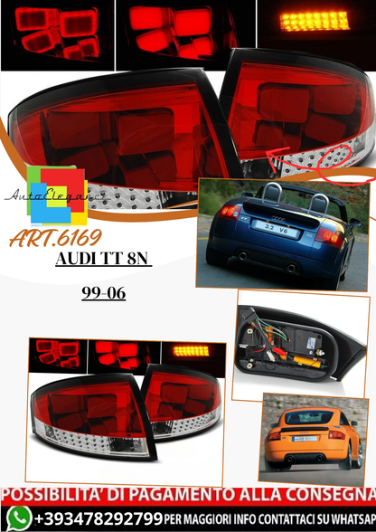 💫ART.6169 Fanali posteriori LED rosso bianco adatti per Audi TT 8N 1999–2006💫