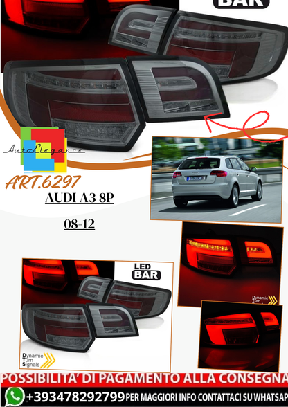 💫ART.6297 Fanali posteriori LED fume adatti per AUDI A3 8P 08-12💫