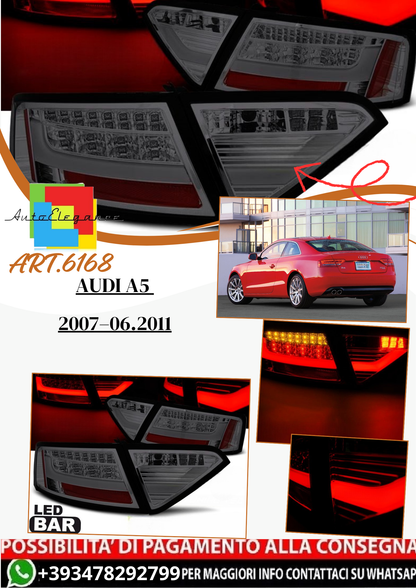 💫 ART.6168 Fanali posteriori LED BAR fumé adatti per Audi A5 2007–06.2011 💫