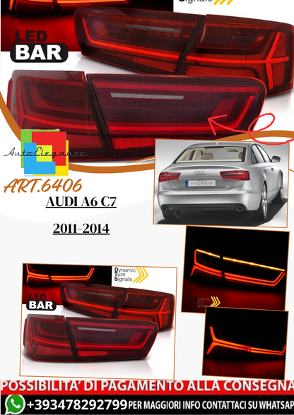 💫ART.6406 Fanali posteriori LED rosso bianco adatti per AUDI A6 C7 2011-2014💫