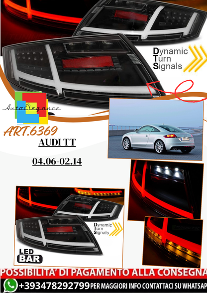 💫ART.6369 Fanali posteriori LED neri adatti per AUDI TT 04.06-02.14💫