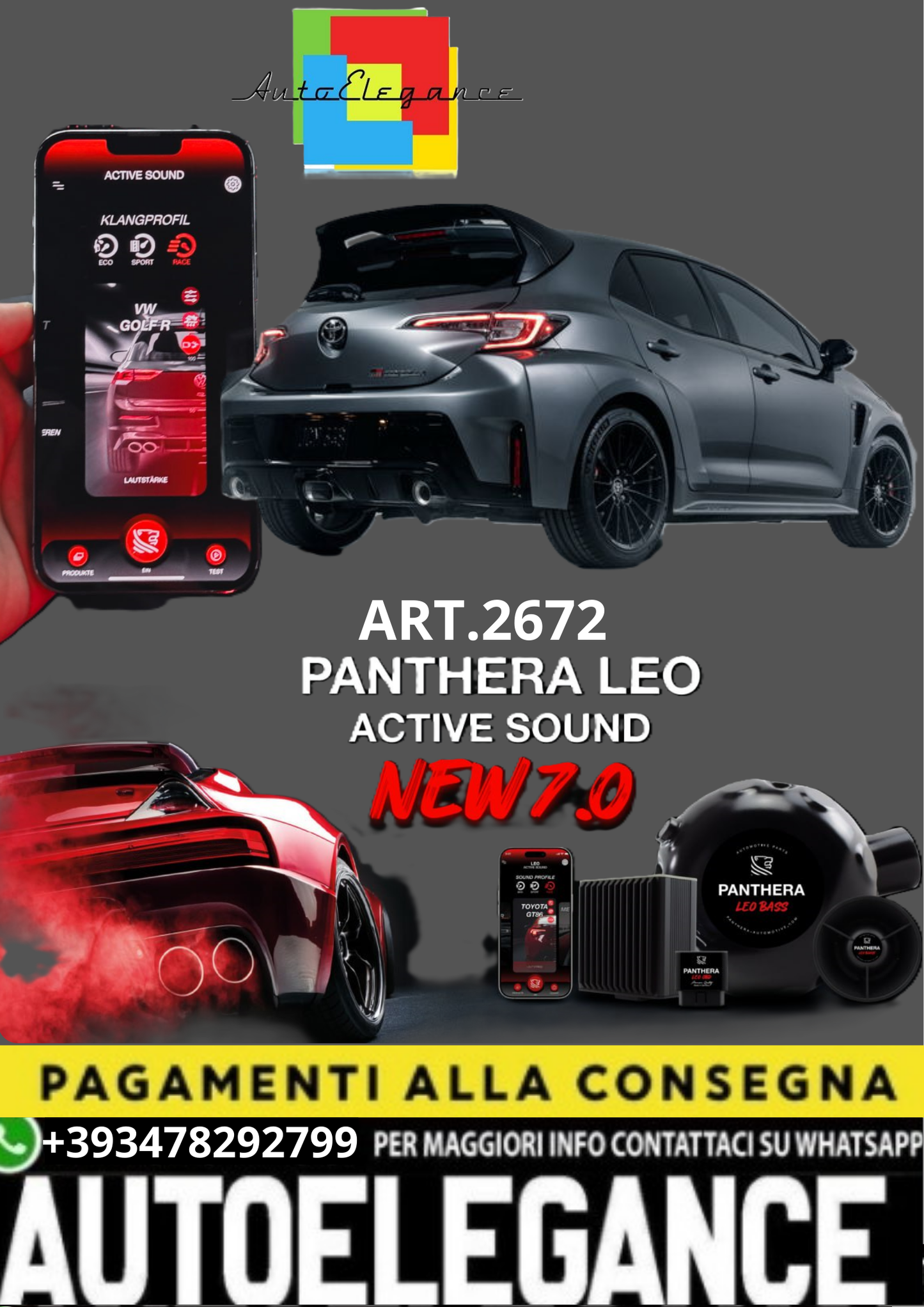 💥ART.2672 PANTHERA SOUND SYSTEM ADATTO PER TOYOTA GR COROLLA💥