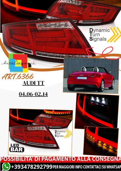 💫ART.6366 Fanali posteriori LED rosso bianco adatti per AUDI TT 04.06-02.14💫