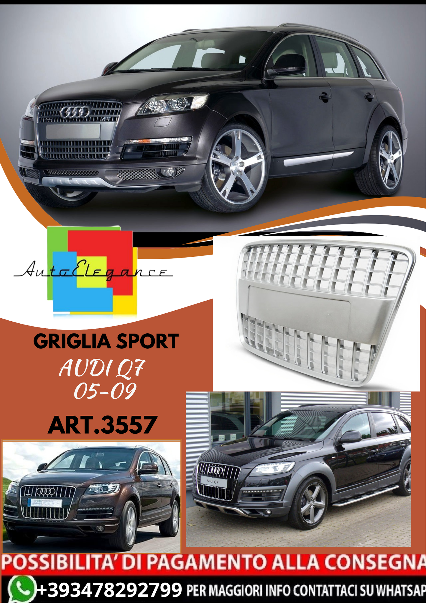 💥ART.3557 GRIGLIA SPORT adatto per AUDI Q7 05-09💥