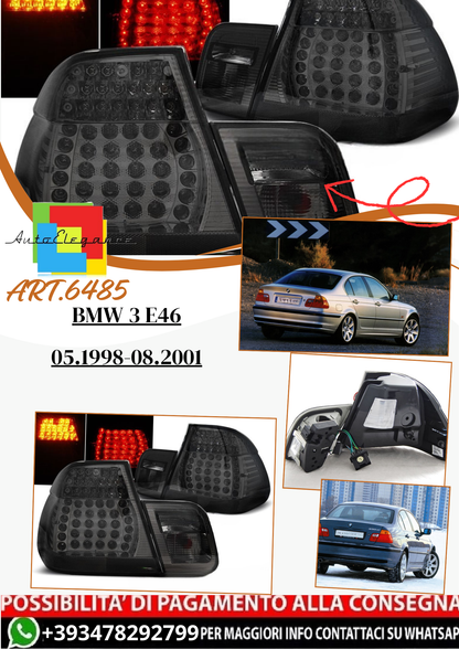 💫ART.6485 Fanali posteriori LED fume adatti per BMW 3 E46 05.1998-08.2001💫