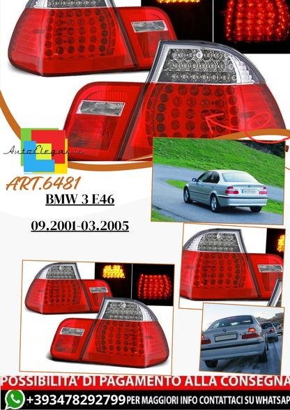 💫ART.6481 Fanali posteriori LED rosso bianco adatti per BMW 3 E46 09.2001-03.2005💫