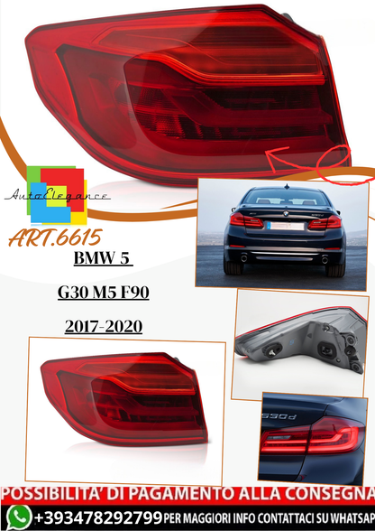 💫ART.6615 Fanale posteriore LED sinistro TYC adatto per BMW Serie 5 G30 / M5 F90 2017–2020💫