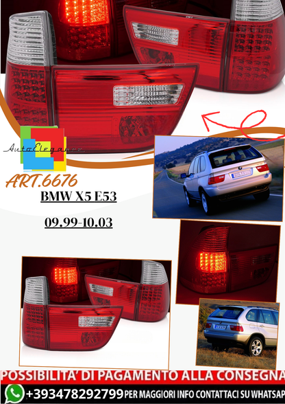 💫ART.6676 Fanale posteriore LED rosso bianco adatto per BMW X5 E53 09.1999-10.2003💫