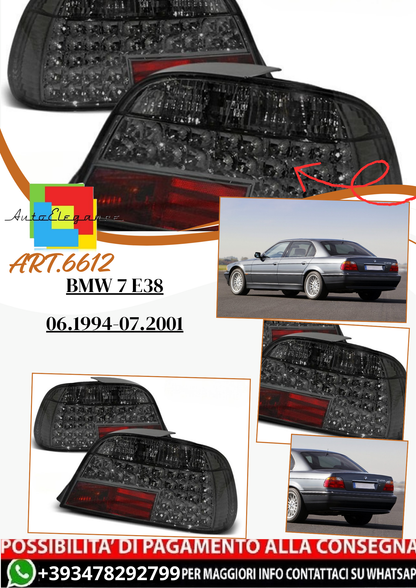 💫ART.6612 Fanali posteriori LED rosso fume adatti per BMW 7 E38 06.1994-07.2001💫