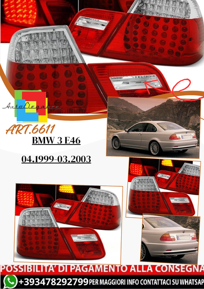 💫ART.6611 Fanali posteriori LED rosso bianco adatti per BMW 3 E46 04.1999-03.2003💫