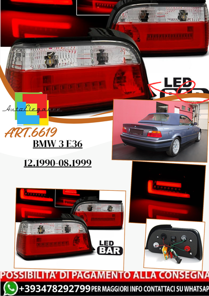 💫ART.6619 Fanale posteriore LED adatto per BMW 3 E36 12.1990-08.1999 Coupe/Cabrio💫