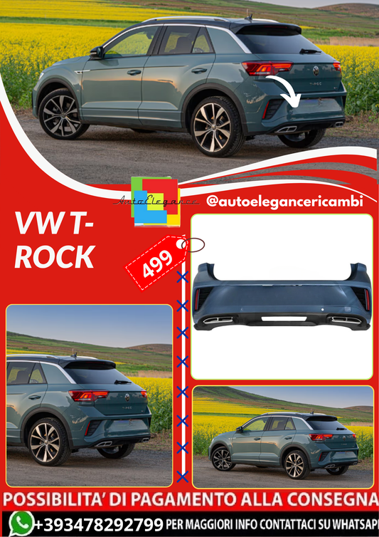 PARAURTI POSTERIORE ADATTO PER VW T-ROC 2022+