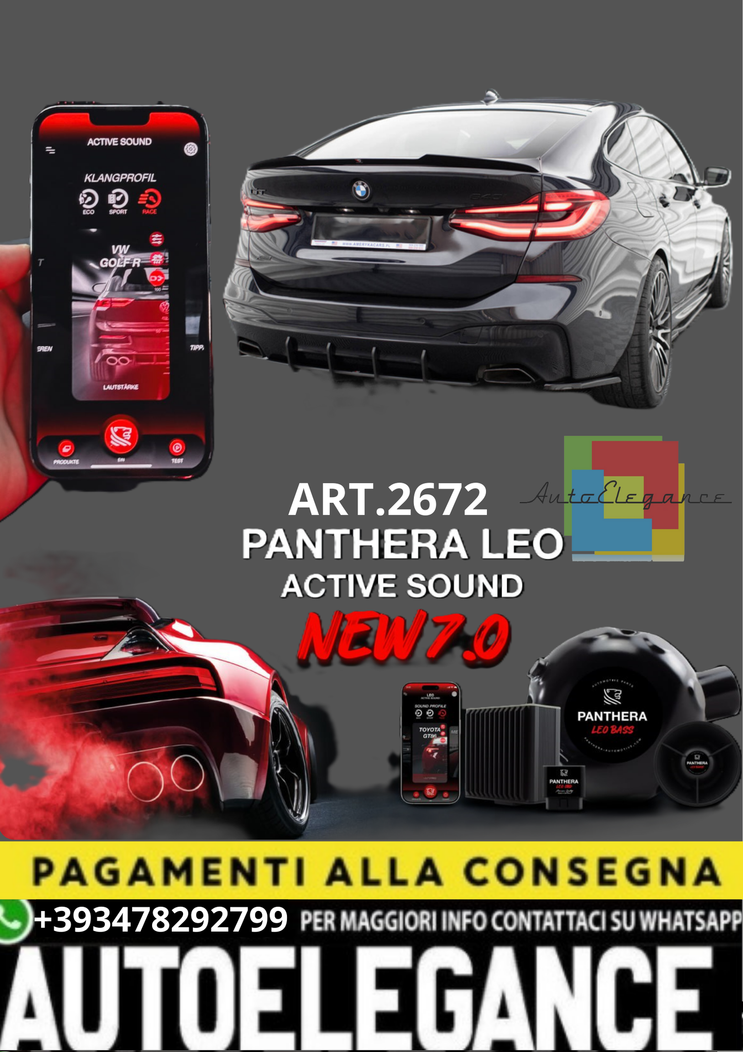 💥💣 ART.2672 PANTHERA SOUND SYSTEM ADATTO PER  BMW Seria 6 💣💥