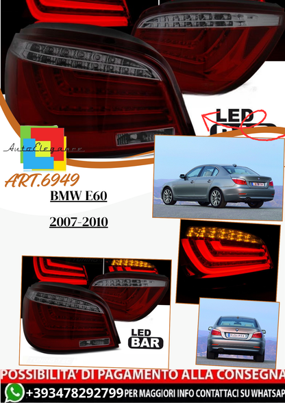 💫ART.6949 Fanale posteriore LED rosso fume adatto per BMW E60 LCI 2007-10💫