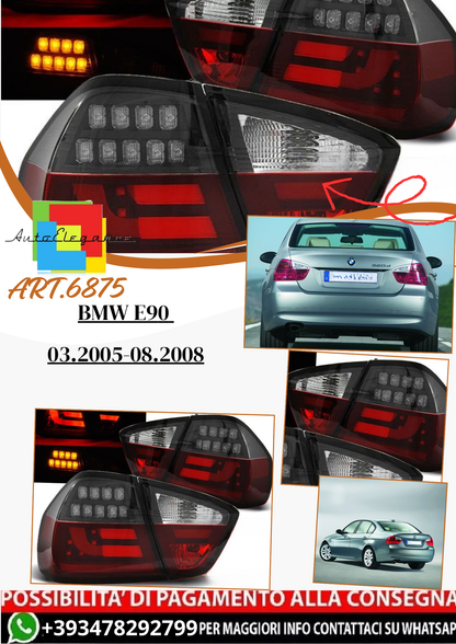 💫ART.6875 Fanale posteriore LED rosso bianco adatto per BMW E90 03.2005-08.2008💫