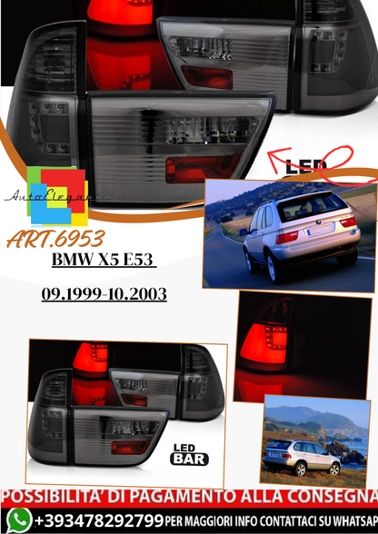 💫ART.6953 Fanale posteriore LED fume adatto per BMW X5 E53 09.1999-10.2003💫