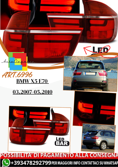 💫ART.6996 Fanale posteriore LED rosso bianco adatto per BMW X5 E70 03.07-05.10💫