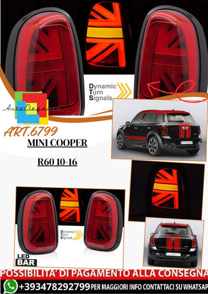 💫ART.6799 Fanale posteriore LED rosso adatto per MINI COOPER R60 2010-2016💫