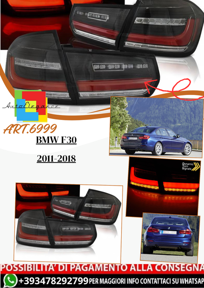 💫ART.6999 Fanale posteriore LED neri adatto per BMW F30 2011-2018💫