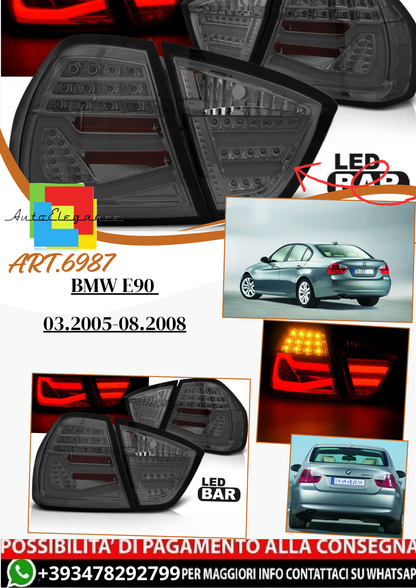 💫ART.6987 Fanale posteriore LED fume adatto per BMW E90 03.2005-08.2008💫