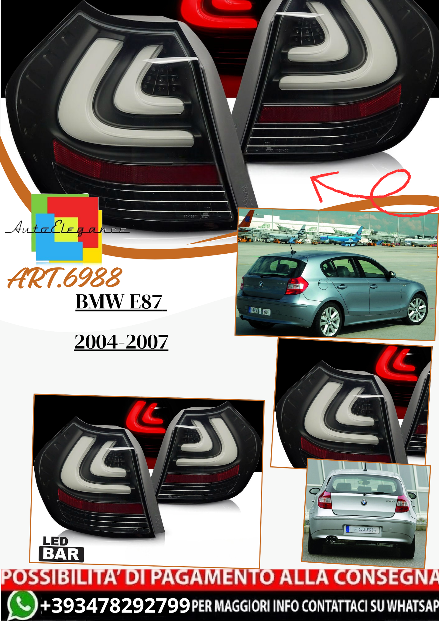 💫ART.6988 Fanale posteriore LED adatto per BMW E87 2004-2007💫