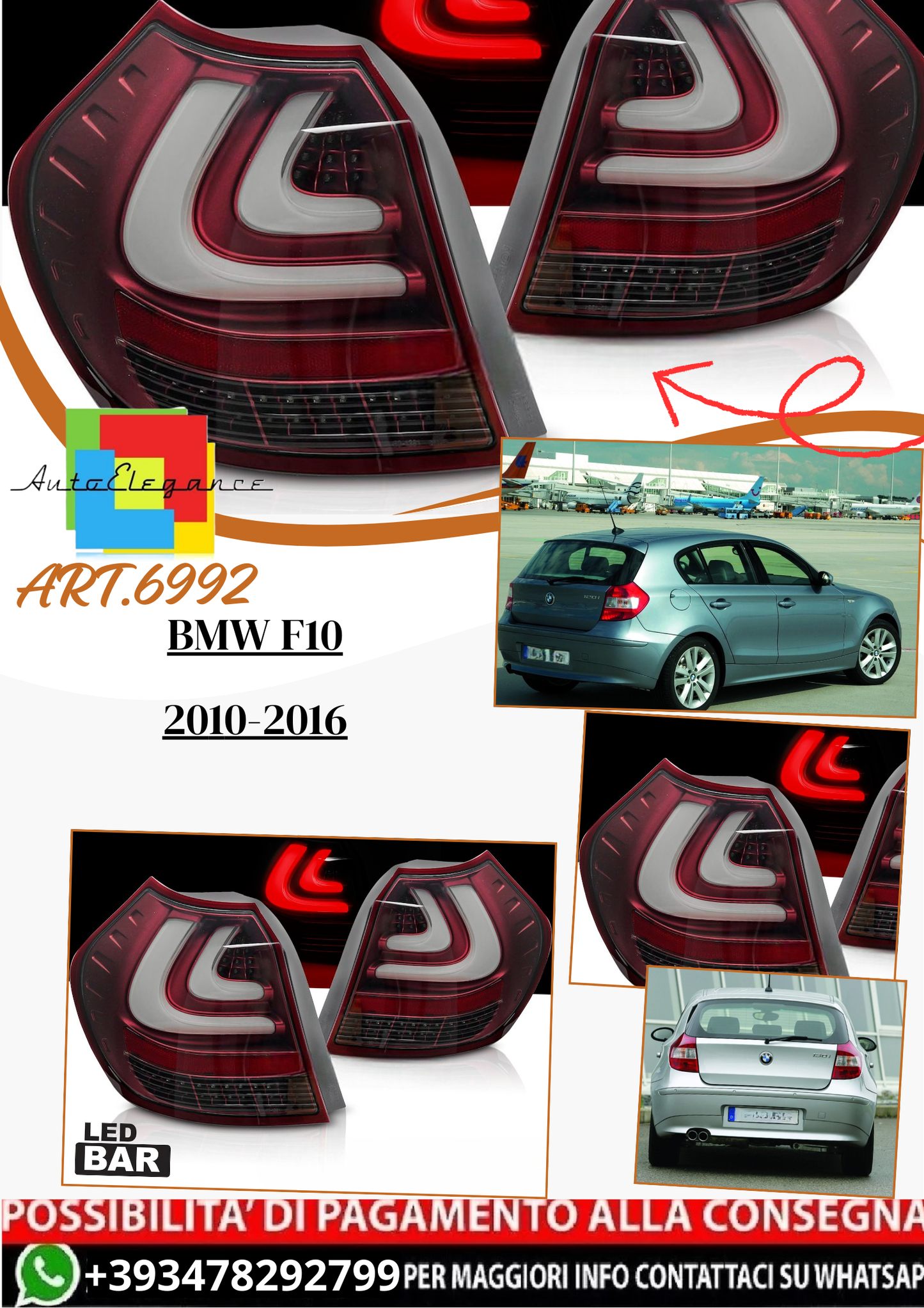 💫ART.6992 Fanale posteriore LED rosso adatto per BMW E87 2004-2007💫