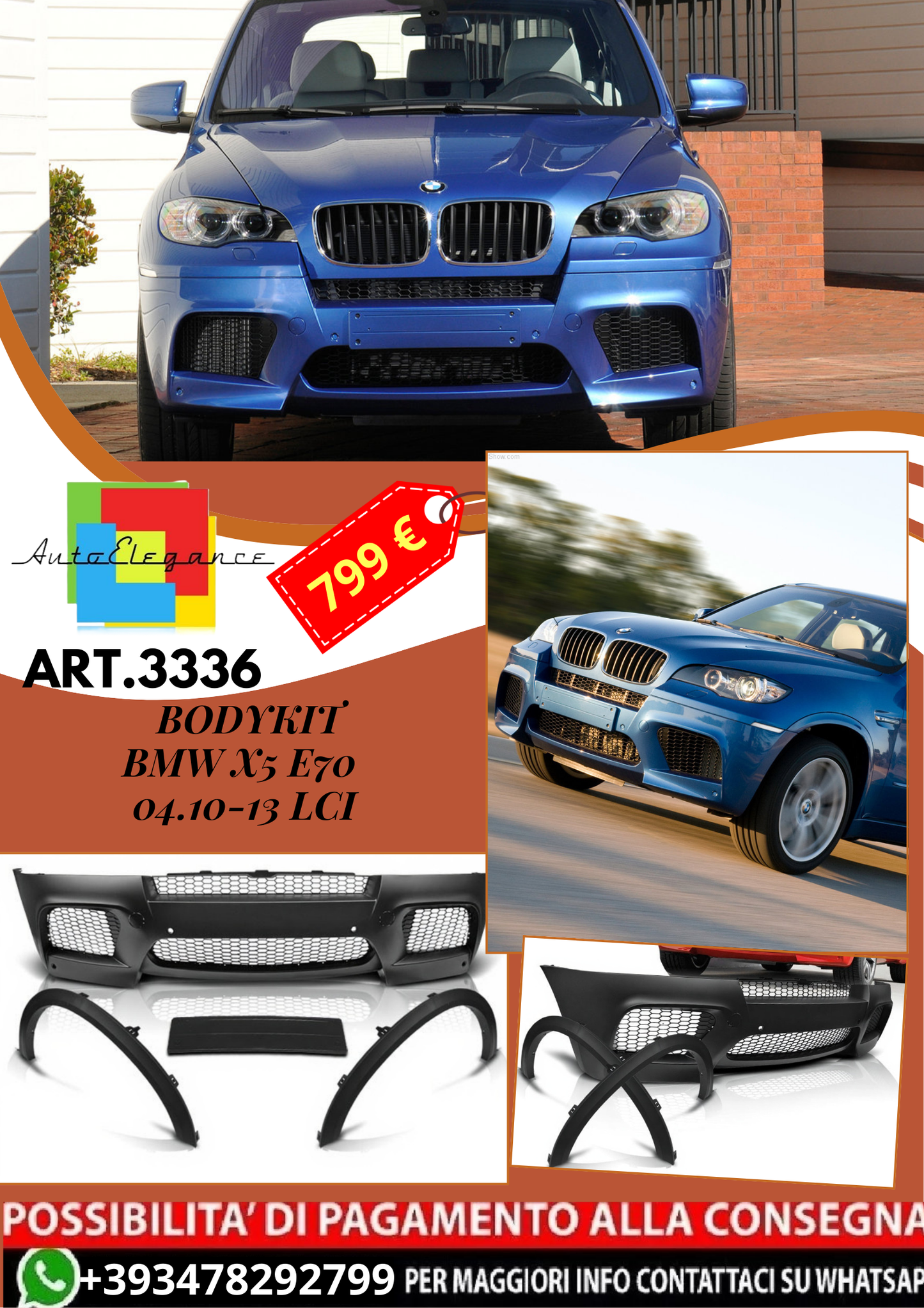 💥ART.3336 BODYKIT SPORT adatto per BMW X5 E70 04.10-13 LCI💥