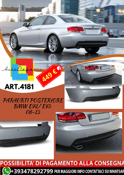 💥ART.4181 Paraurti Posteriore adatto per BMW E92/ E93 06-13 LOOK M3💥