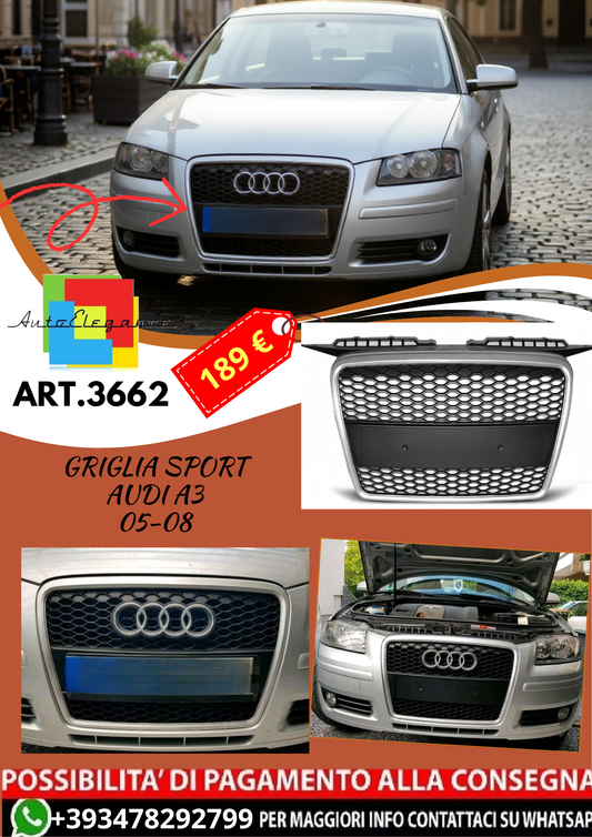 💥ART.3662 GRIGLIA SPORT adatto per AUDI A3 05-08💥