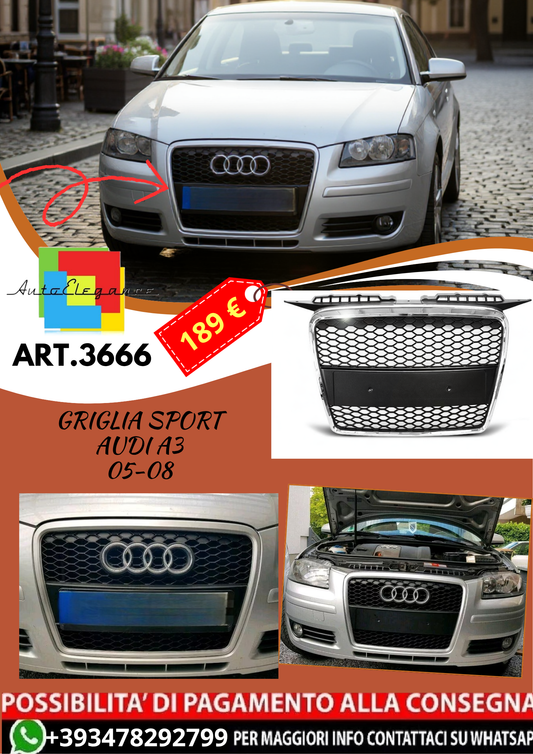 💥ART.3666 GRIGLIA SPORT adatto per AUDI A3 05-08💥
