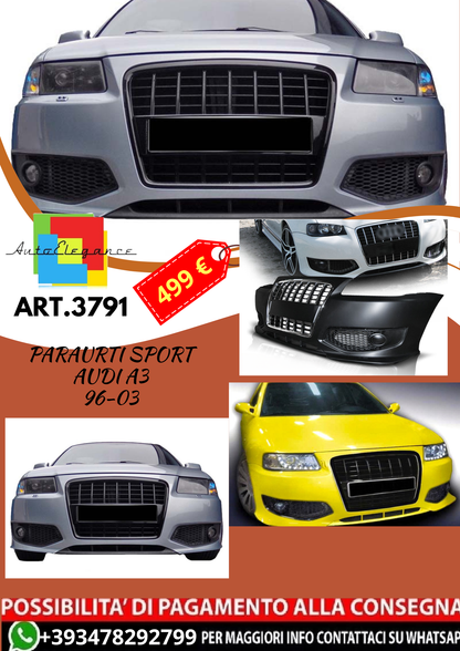 💥ART.3791 PARAURTI ANTERIORE SPORT adatto per AUDI A3 96-03 LOOK RS3💥