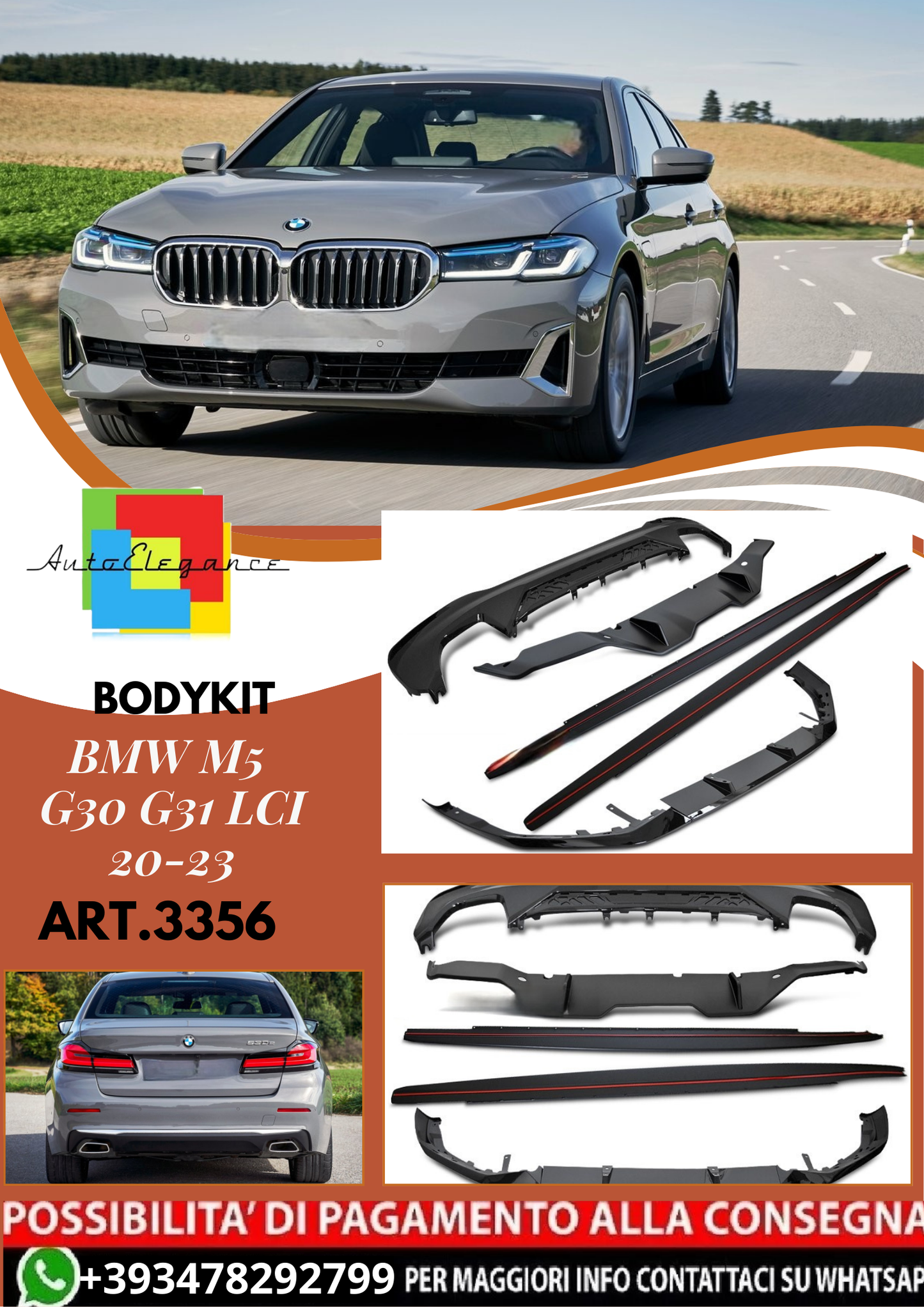 💥ART.3356 BODYKIT SPORT STILE PERFORMANCE adatto a BMW M5 G30 G31 LCI 20-23💥
