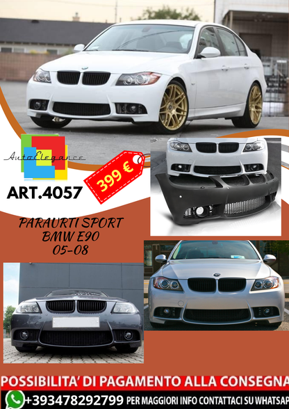 💥ART.4057 PARAURTI ANTERIORE SPORT adatto per BMW E90 05-08 LOOK M3💥