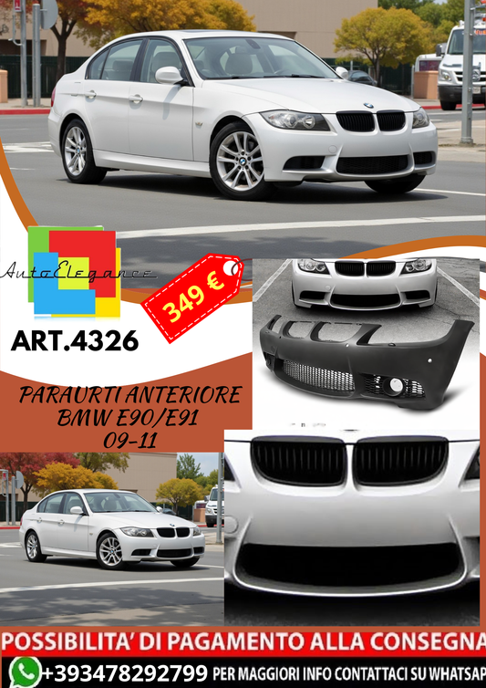 💥ART.4326 Paraurti Anteriore adatto per BMW E90/E91 09-11 LOOK M3💥