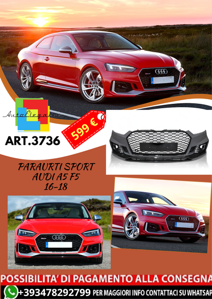 💥ART.3736 PARAURTI ANTERIORE SPORT adatto per AUDI A5 F5 16-18💥