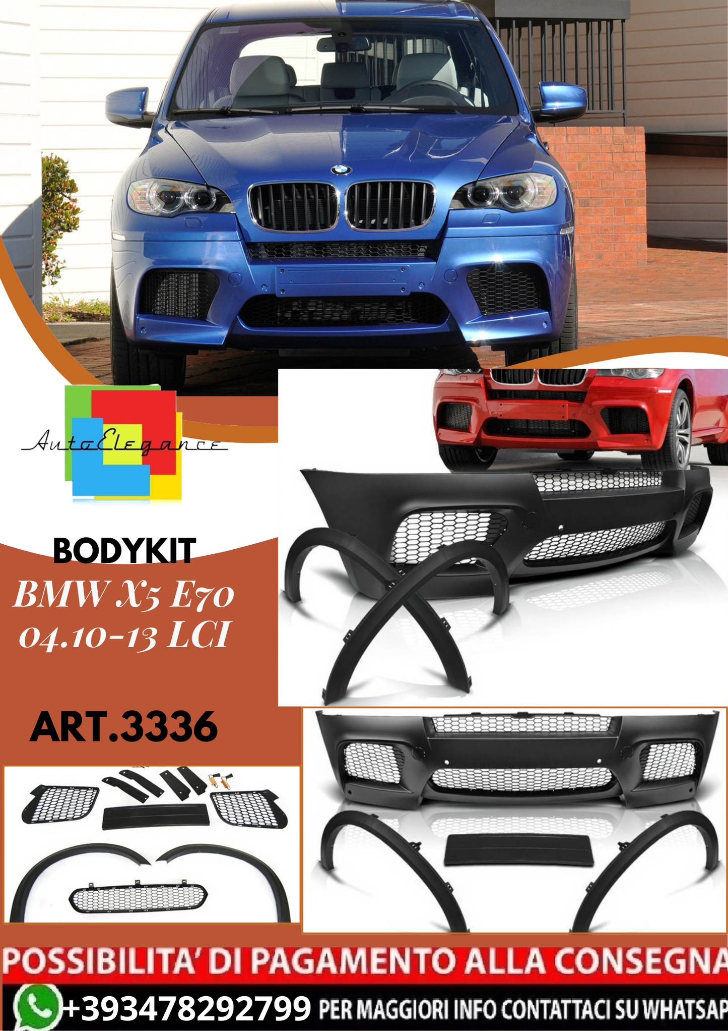 💥ART.3336 BODYKIT SPORT adatto per BMW X5 E70 04.10-13 LCI💥