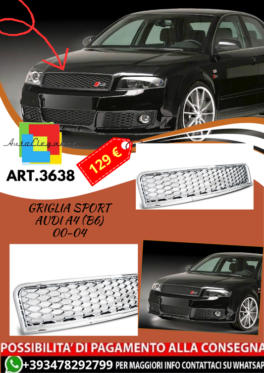 💥ART.3638 GRIGLIA SPORT adatto per AUDI A4 (B6) 00-04💥